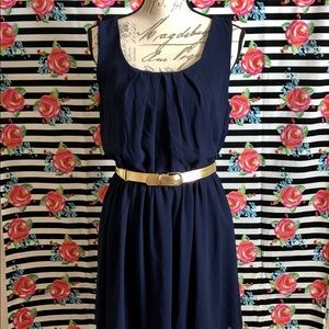 IZ Byer Navy Blue Sleevless Dress